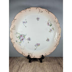 Vintage Austria Hand Painted Floral Porcelain Plate 11" Gold Rim