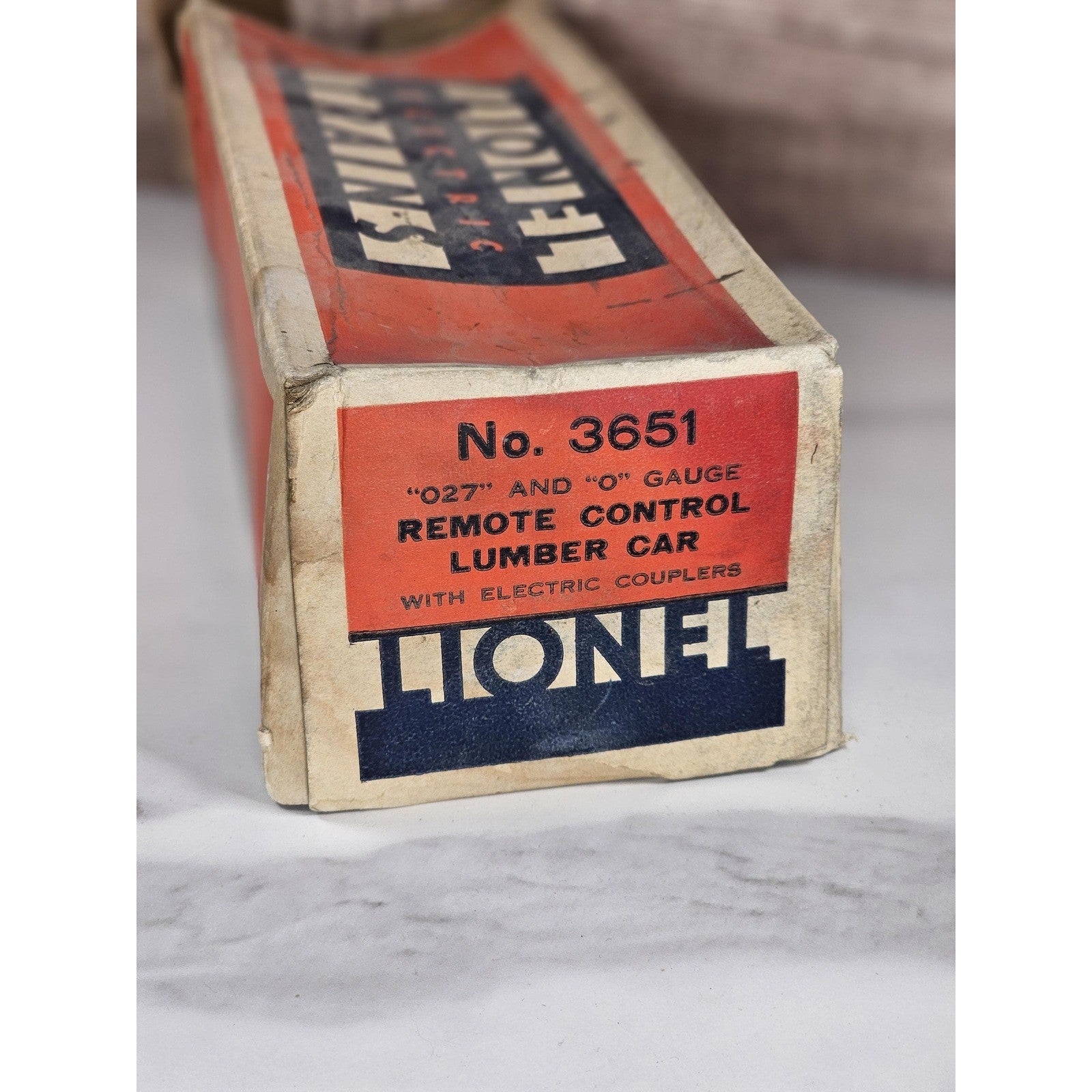 Vintage Lionel 3651 Log Car O Gauge Prewar Train With Original Box