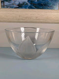 Vintage Crystal Etched Frosted Leaf Vase