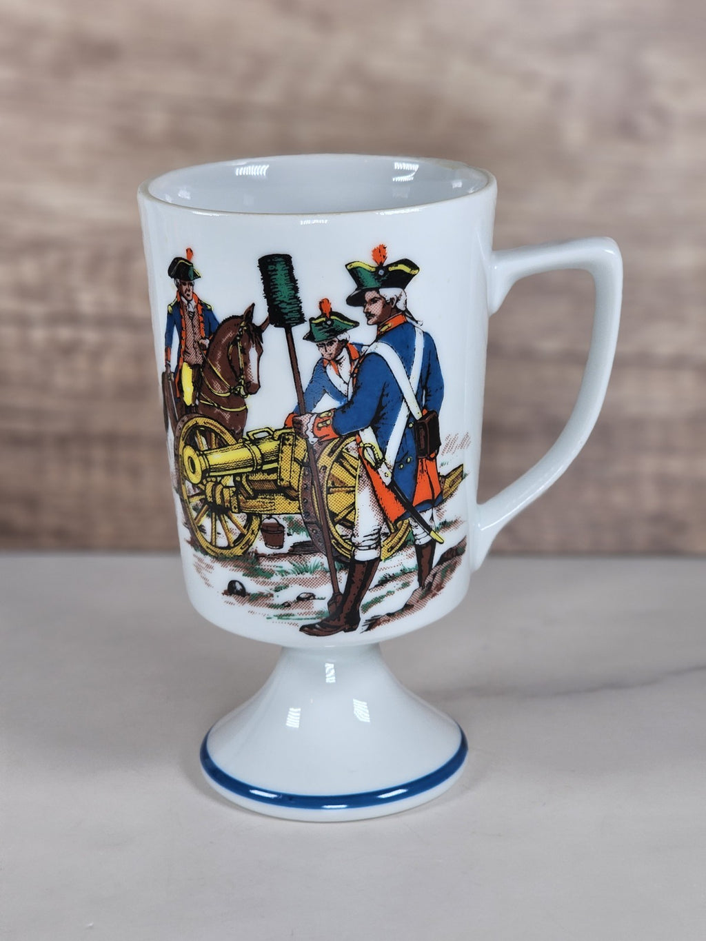 VTG Colonial Fred Roberts Co Footed Coffee Mug — American Revolutionary War