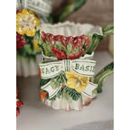 Vintage Fitz & Floyd Herb Garden Figural Asparagus Pitcher Mug  Lidded Box