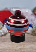 Set of 3 70s Vgt Hand Blown Glass Christmas Ornaments Strips and Stars