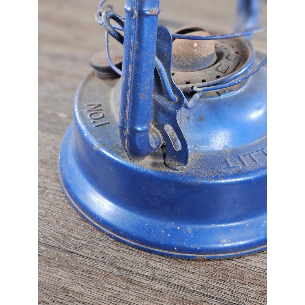 Vintage Dietz No 1 Blizzard Blue Lantern Made in Hong Kong 13.5"