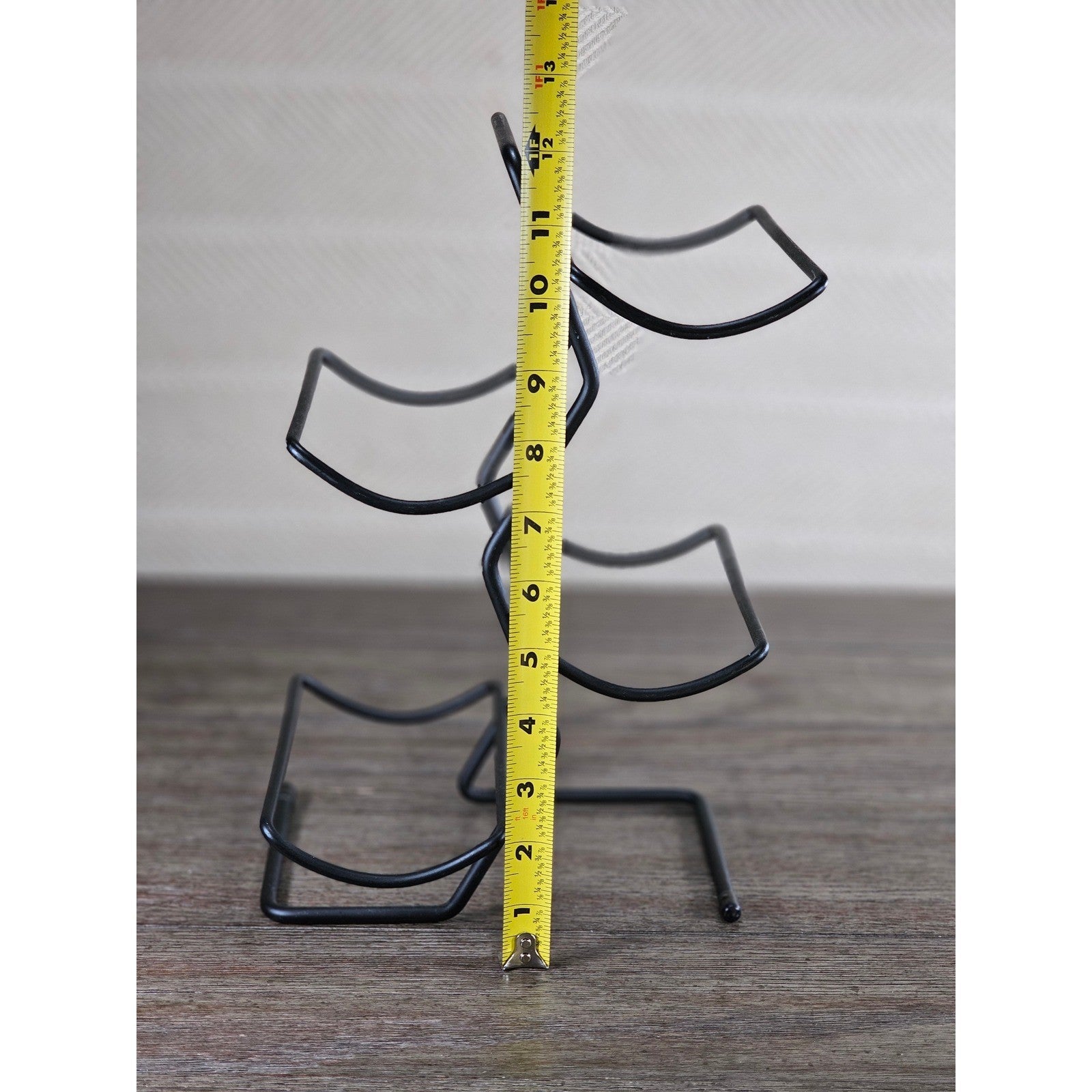 Modern Black Metal Wine Bottle Holder Tabletop Rack Holds 4 Bottles