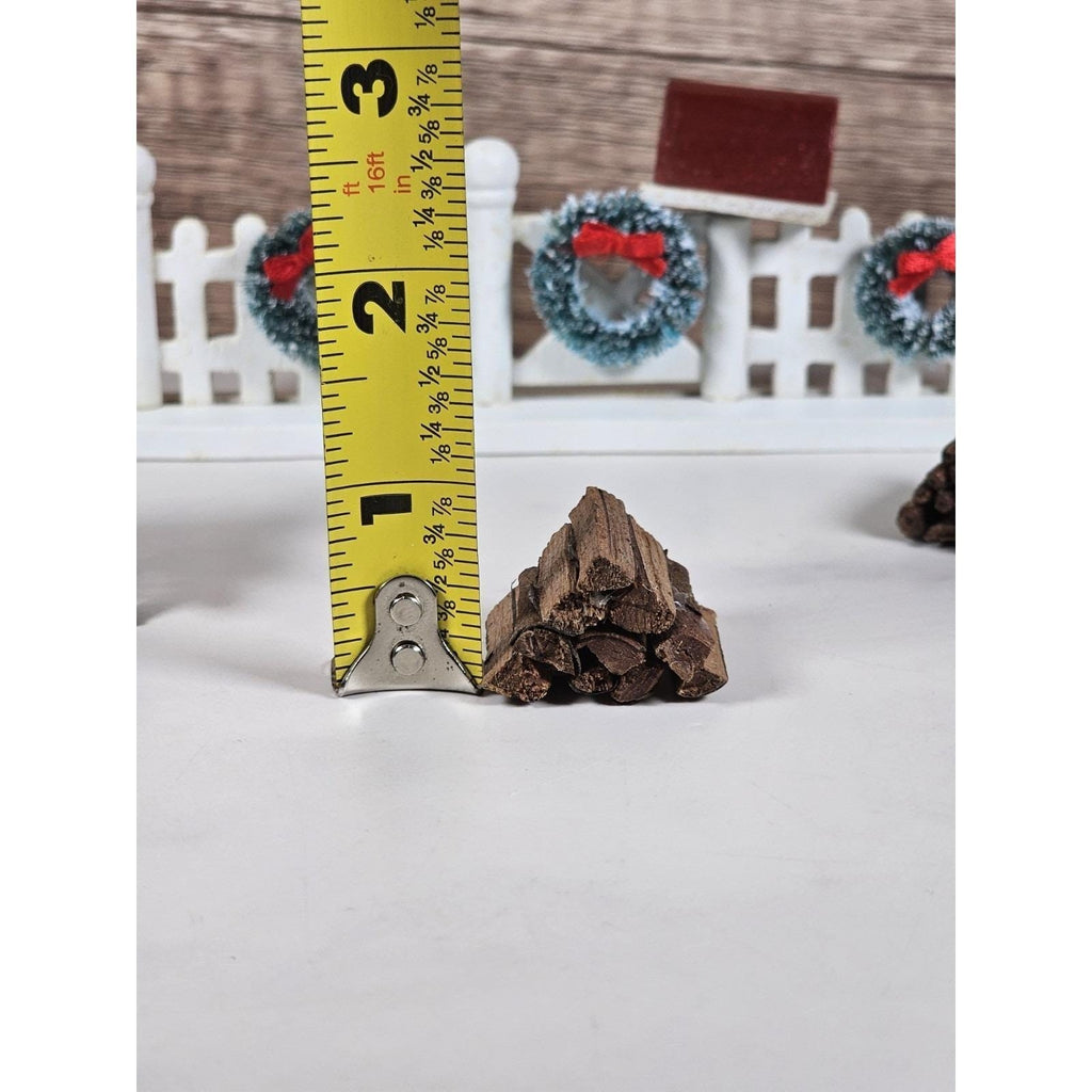 Vintage Lemax Christmas Village Accessories Fence Bench Firewood Set