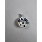 Vintage Sterling Silver Multistone Pendant .925 Artisan Style No Chain