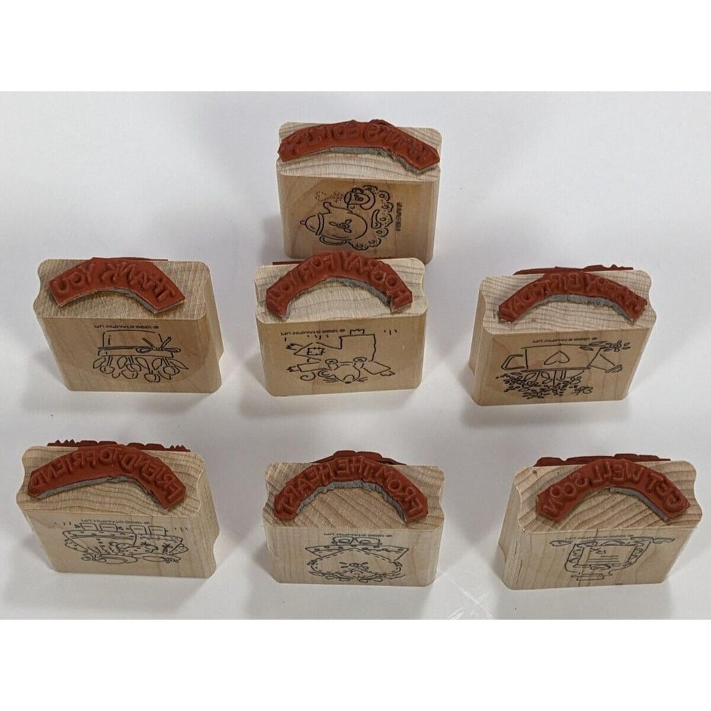 Vintage Stampin Up Nice Easy Notes Rubber Stamp Set 1996