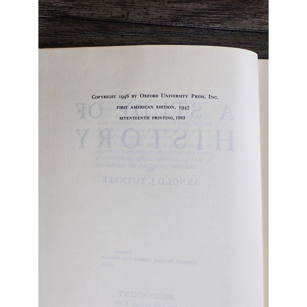 A Study of History Arnold J Toynbee 1963 HC Abridged Oxford