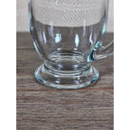 Vintage Anchor Clear Glass Footed Mug USA Made Coffee Tea Cup