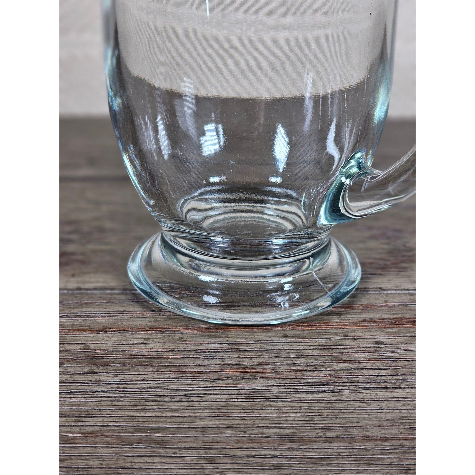 Vintage Anchor Clear Glass Footed Mug USA Made Coffee Tea Cup