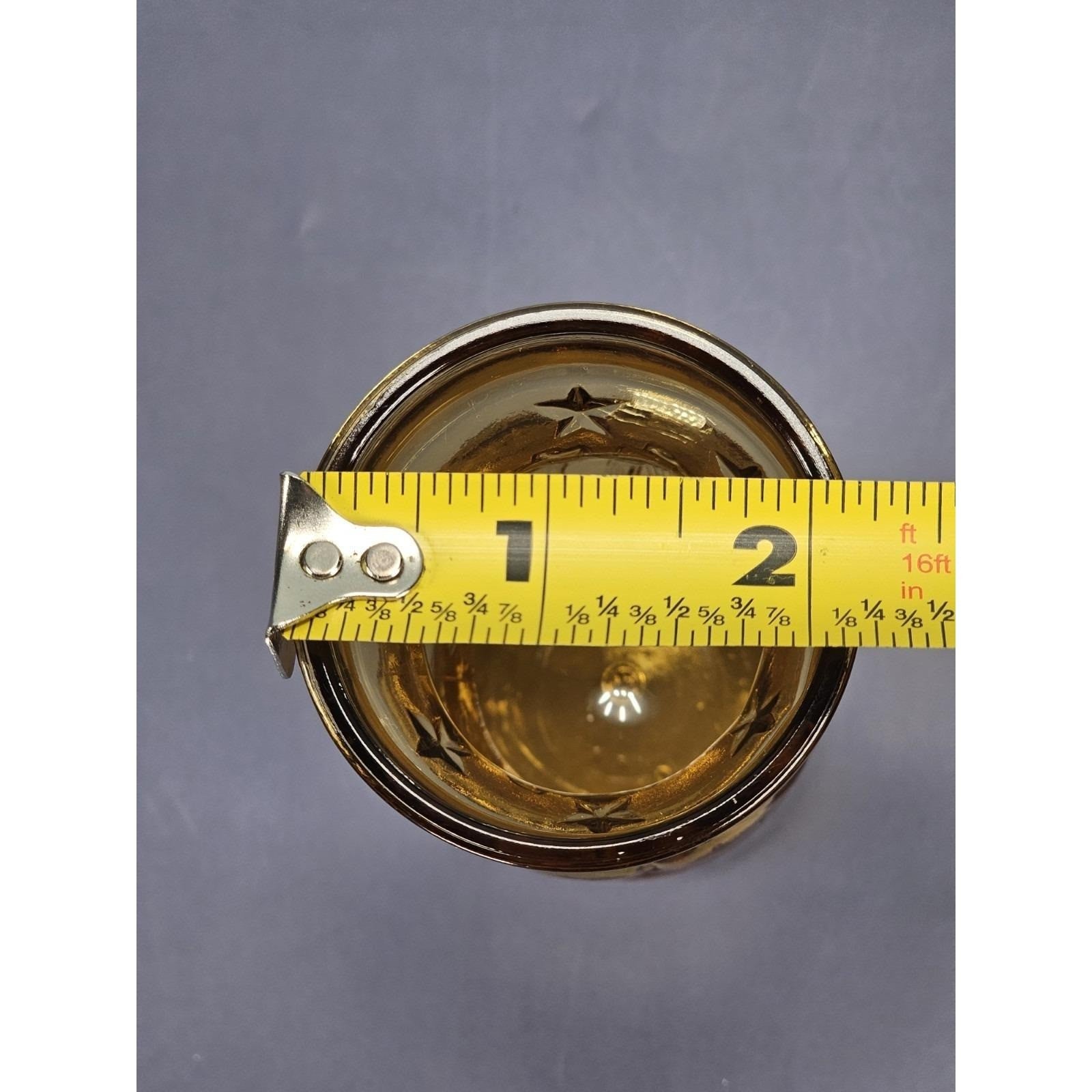 Vintage Amber Glass Nautical Ship Jar 3.75" Embossed Maritime Decor