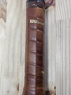 Red Wilson Ace 4 1/2 L4 racquet Midsize W/ Brown grip w/ Case