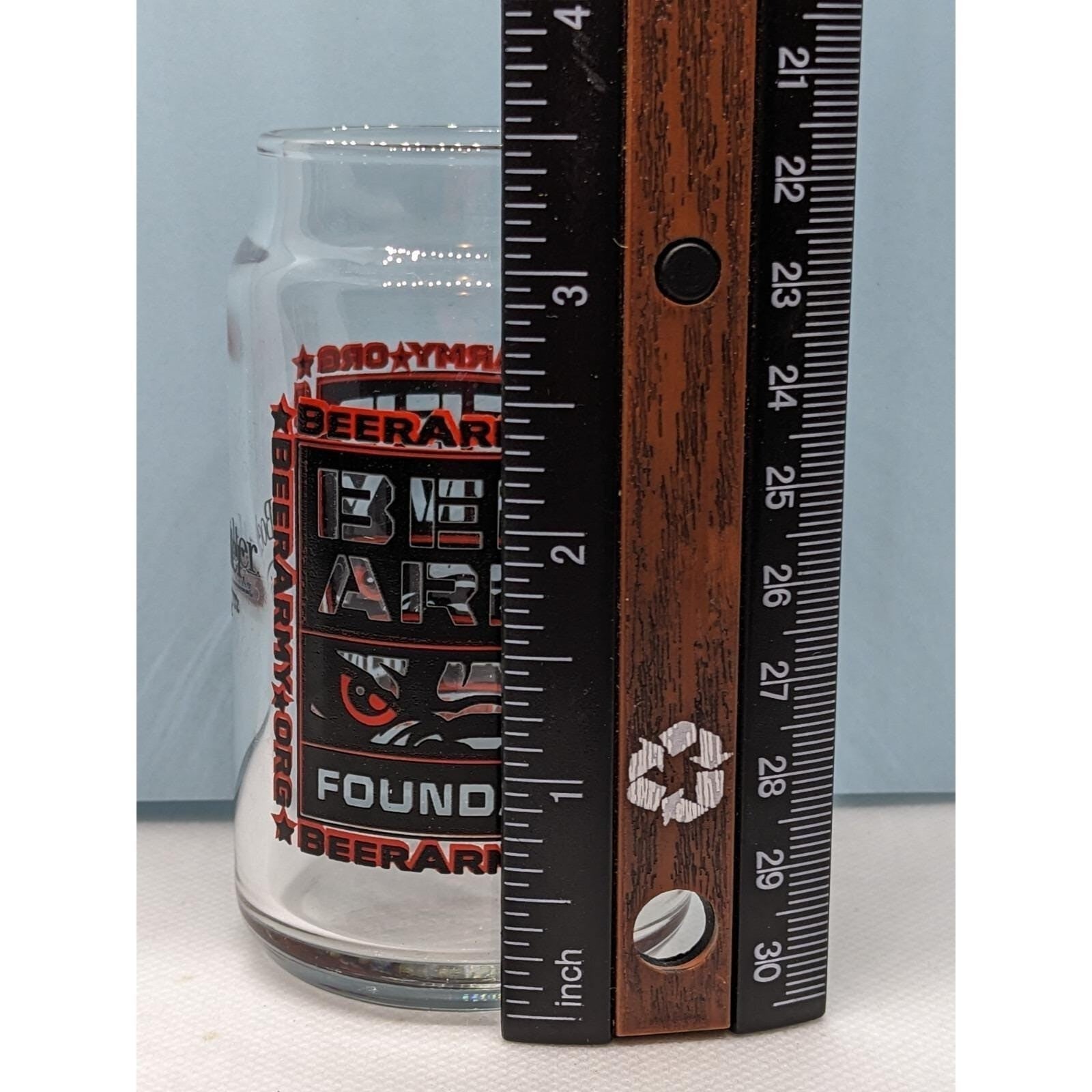 Vintage Beer Army Foundation Glass 5oz Boelter Beer Can Style