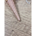 Vintage Pink Shell Christmas Ornament Gold Bow Rose 4 Inch