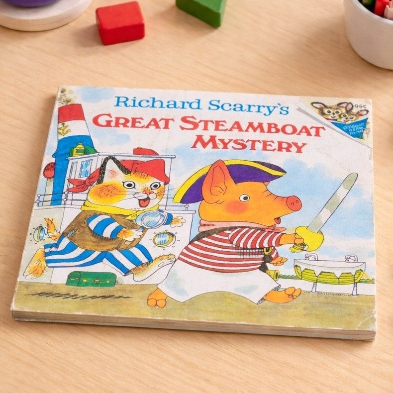 Richard Scarry Great Steamboat Mystery 1975 Pictureback Book