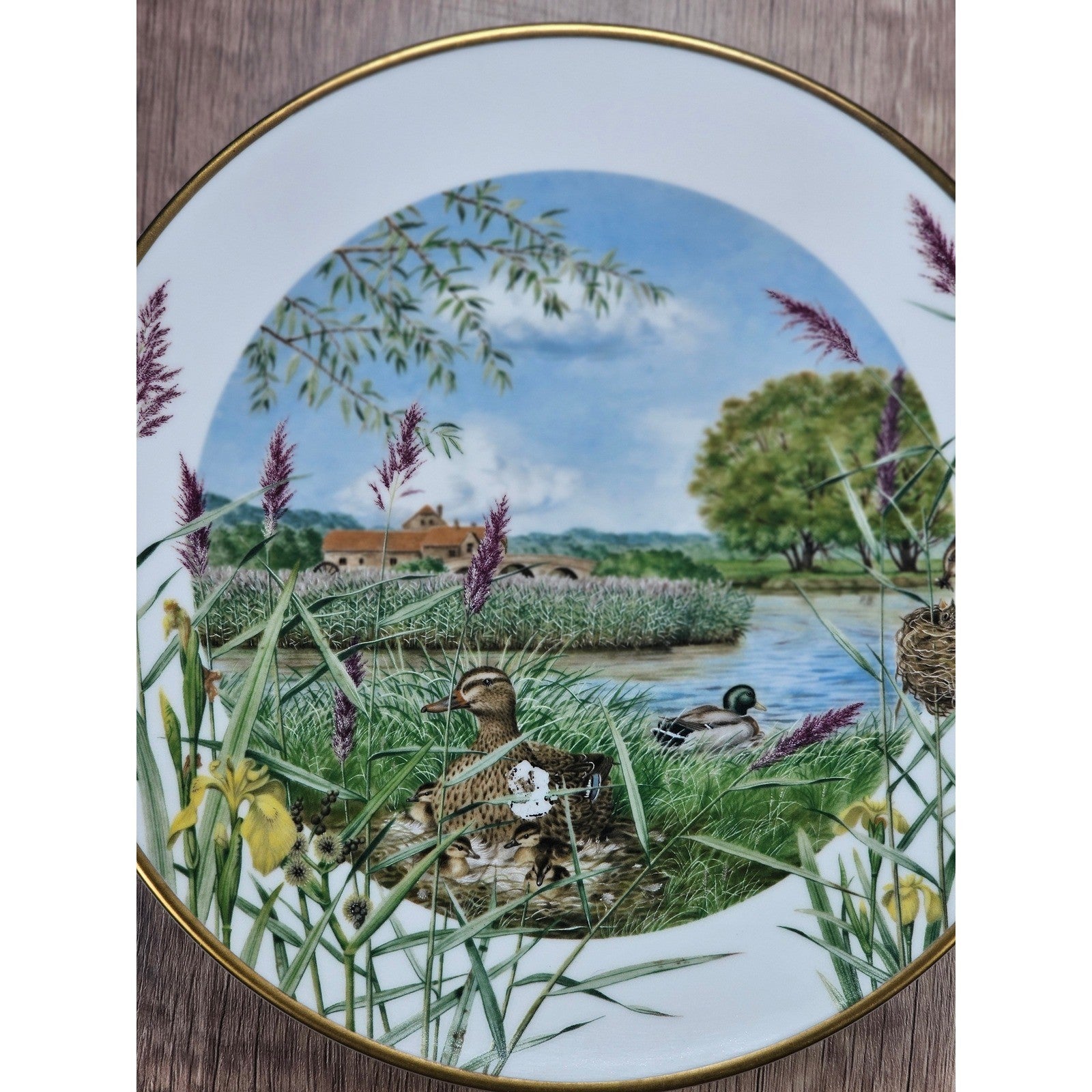 Vintage Franklin Porcelain July Beside the River Plate by Peter Barrett 9 Inch