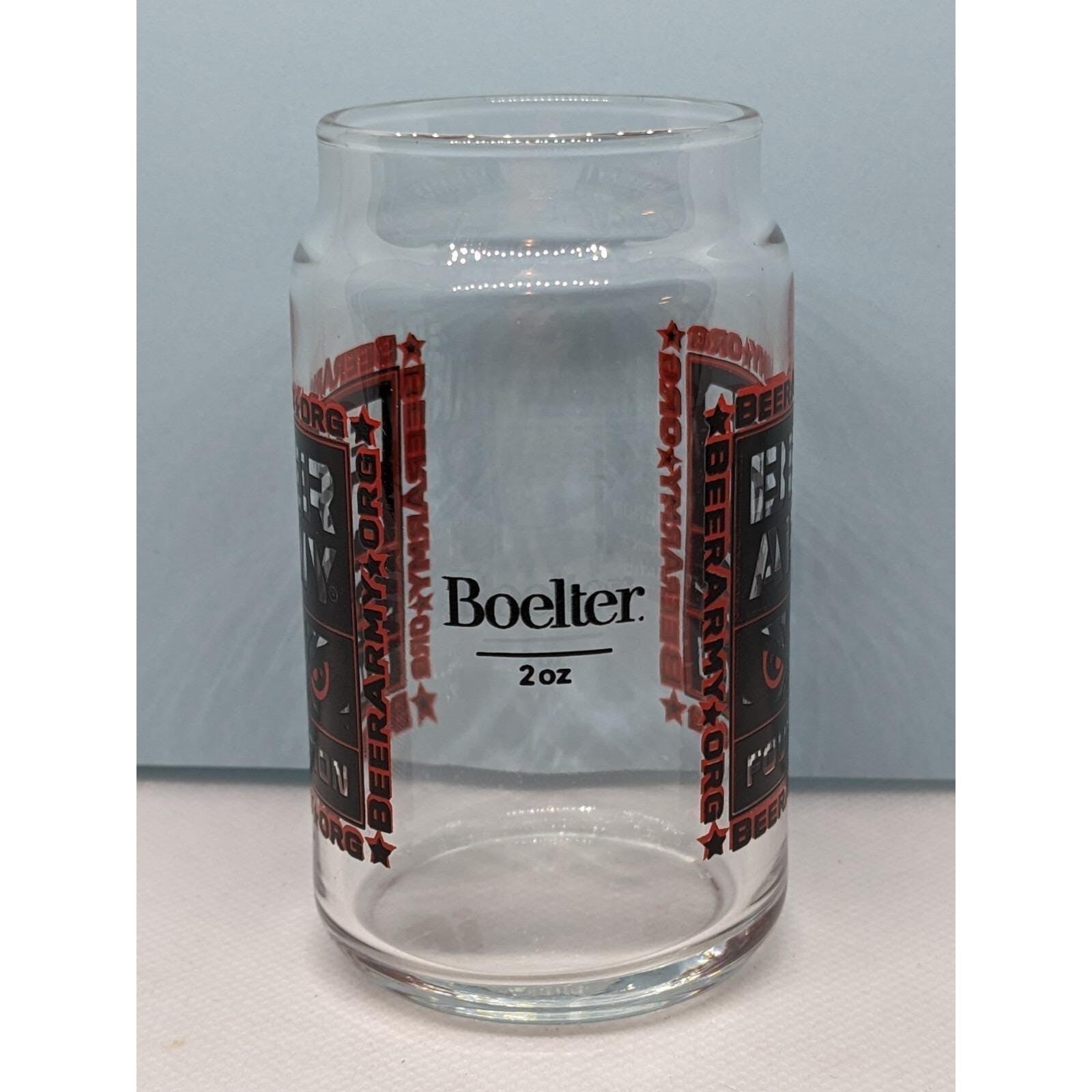 Vintage Beer Army Foundation Glass 5oz Boelter Beer Can Style