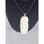 Vintage Carved Buffalo Lion Eagle Wolf Pendant Necklace