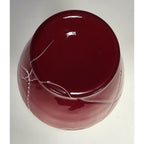 Red Glass Vase White Squiggle Lines Decorative Vase