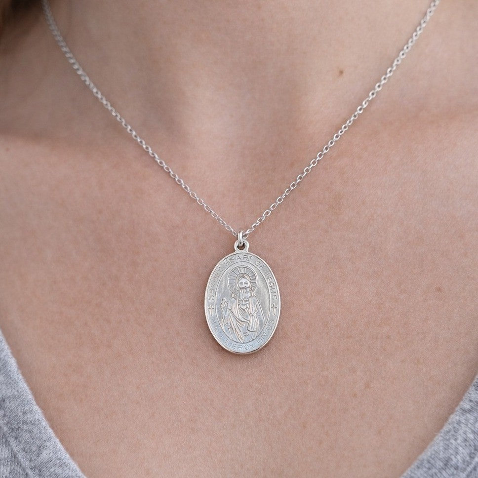 Vintage Sacred Heart & Our Lady of Mt Carmel Medal Pendant