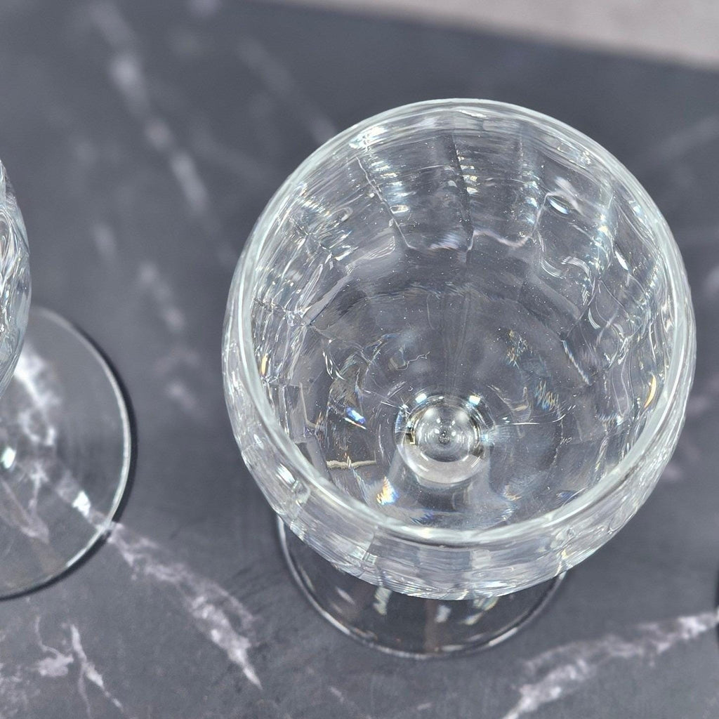 Vintage Crystal Fantasy Ribbed Water Goblets Set of 2 Glasses 7.5