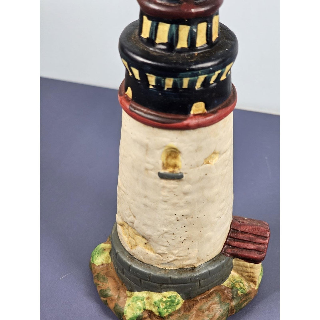 KS Collection Lighthouse Figurine Blue Brick Base Coastal Decor