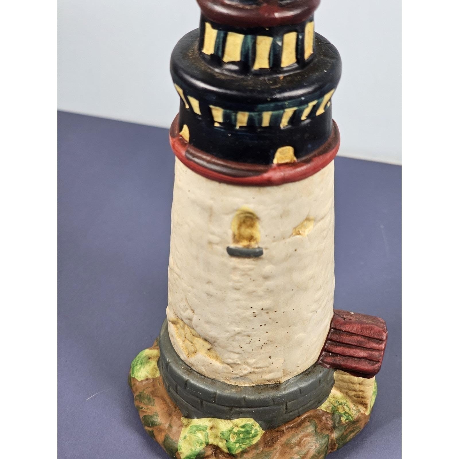 KS Collection Lighthouse Figurine Blue Brick Base Coastal Decor