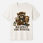 Respect The Rescue Raccoon Tee, Vintage Thrift Lover Shirt, Estate Sale Gift