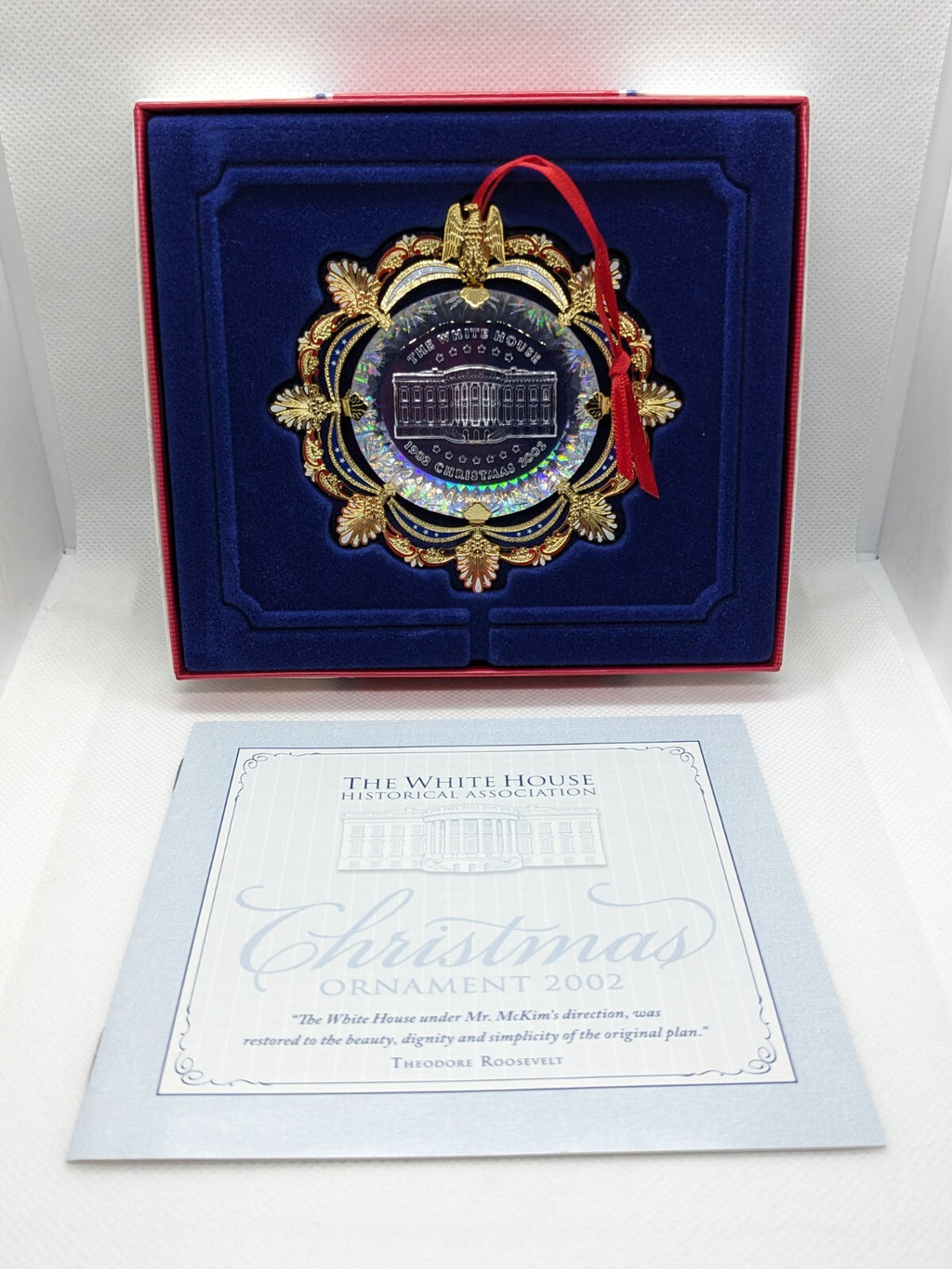 2002 White House Historical Association Christmas Ornament Gold-Plated Keepsake