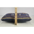 Vintage Turkish Carpet Pillow 9x6 Embroidered Silk Accent Cushion