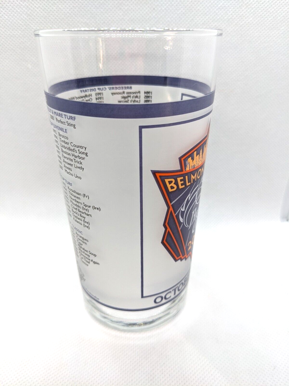 Vintage Breeders Cup 2001 at Belmont Park Racing Glass by Libbey