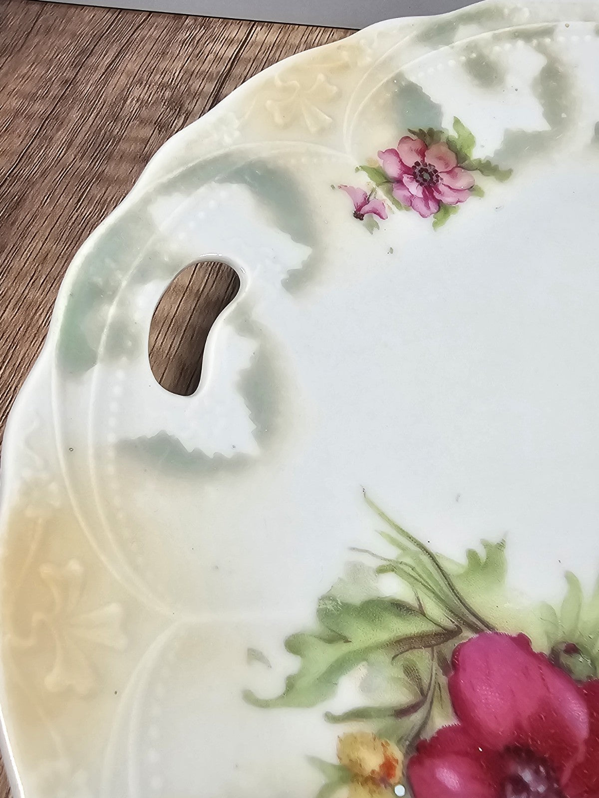 Three Crown China Serving Plate Stunningly Beautiful 1909-1916 Pastel Scalloped