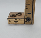 Vintage Metal Brass Pill Box  Glasses Raised Deco Square