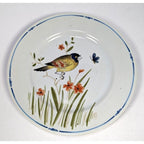 Fitz Floyd Oiseau Salad Plate Finch Dragonfly 7 Inch
