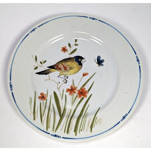 Fitz Floyd Oiseau Salad Plate Finch Dragonfly 7 Inch