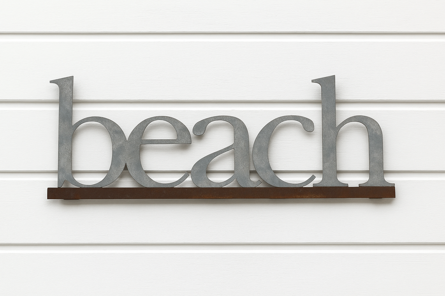 Pop-Out Metal “BEACH” Rustic Wall Art Sign | Coastal Farmhouse Beachhouse Decor