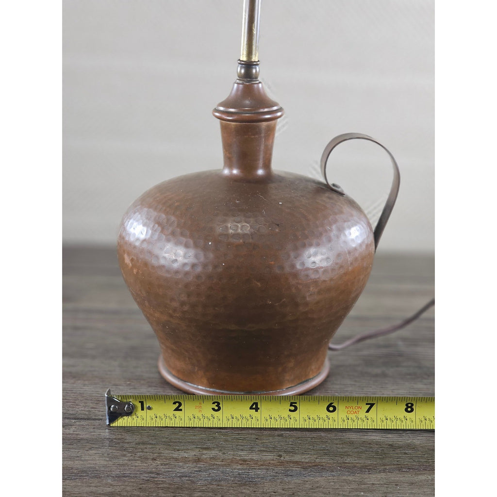 Vintage Hammered Copper Table Lamp 25" Rustic Mid Century Base