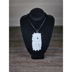 Vintage Buffalo Bone Carved Pendant Necklace Native Style 2.5 Inch