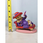 Hamilton Collection Happy Hatters Bear Figurine on Chaise Lounge 4"