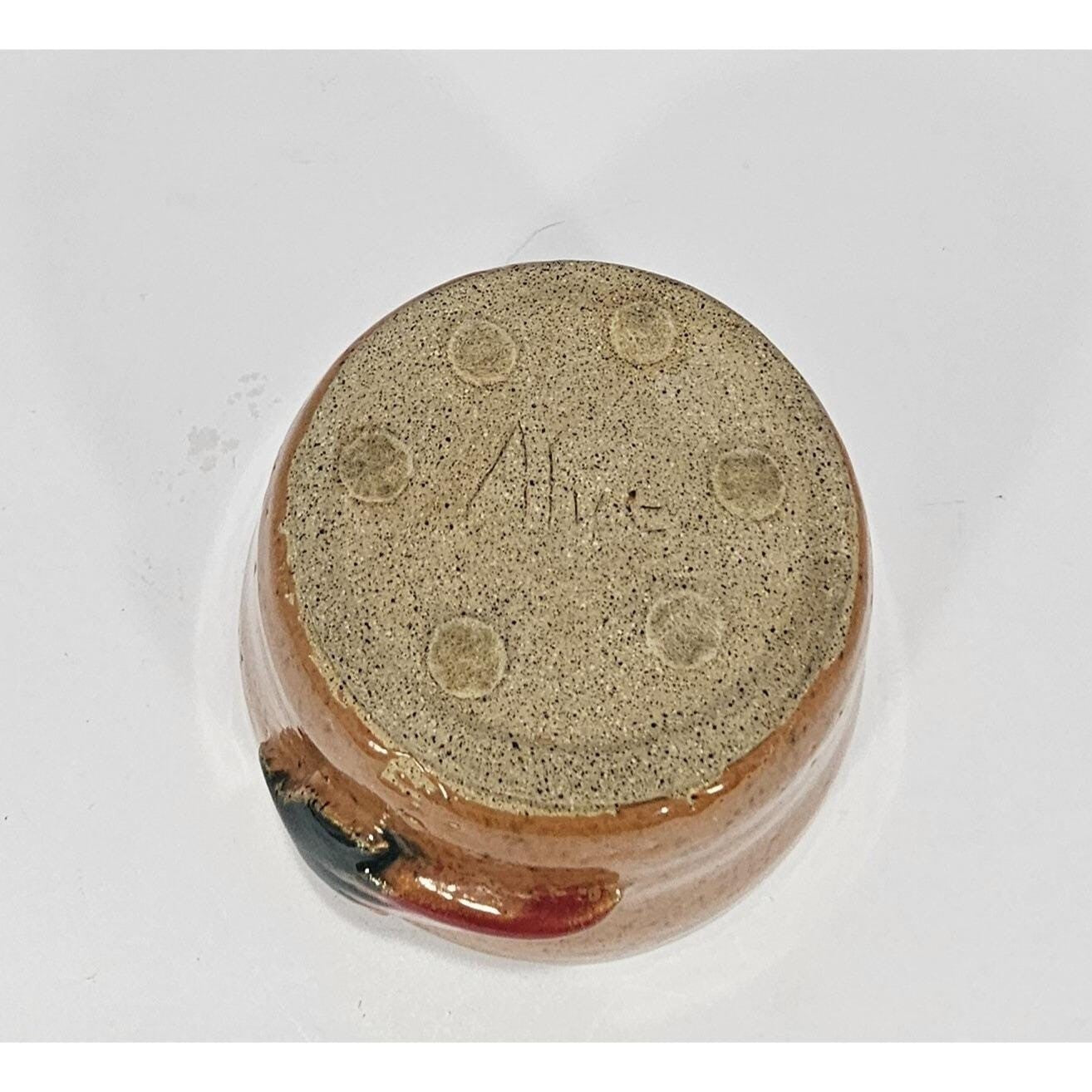 Vintage Chili Pottery Bowl Brown Green Glaze Rustic