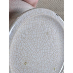 Vintage White Crackle Glaze Vase 12.5in Farmhouse Display