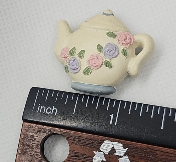 Magnet Paula's Cherished Sentiment Mini Plate and 2 Miniature Magnet Teapots