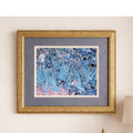 Vintage Framed Iris Art Print | Les Irises Floral Wall Art | 16x14 Gold Frame