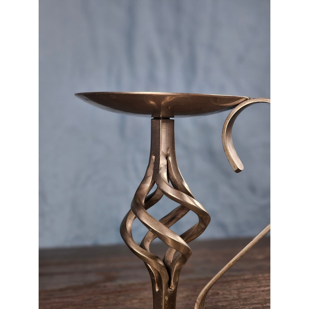Vintage Bradford Exchange Solid Brass Candle Holder Twisted Stem Design