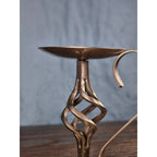 Vintage Bradford Exchange Solid Brass Candle Holder Twisted Stem Design