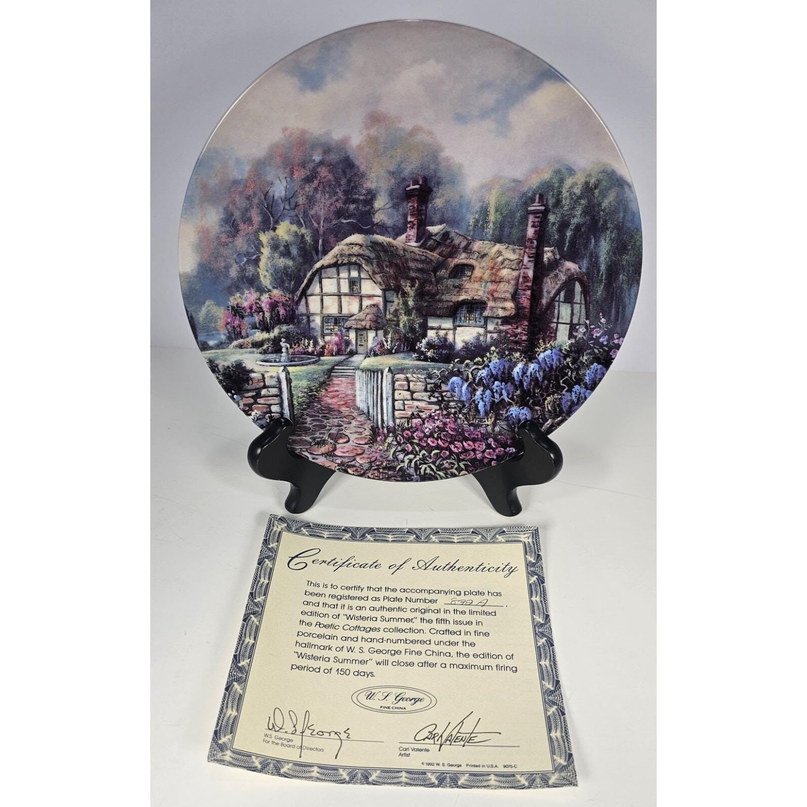 Carl Valente Wisteria Summer Plate Poetic Cottages WS George