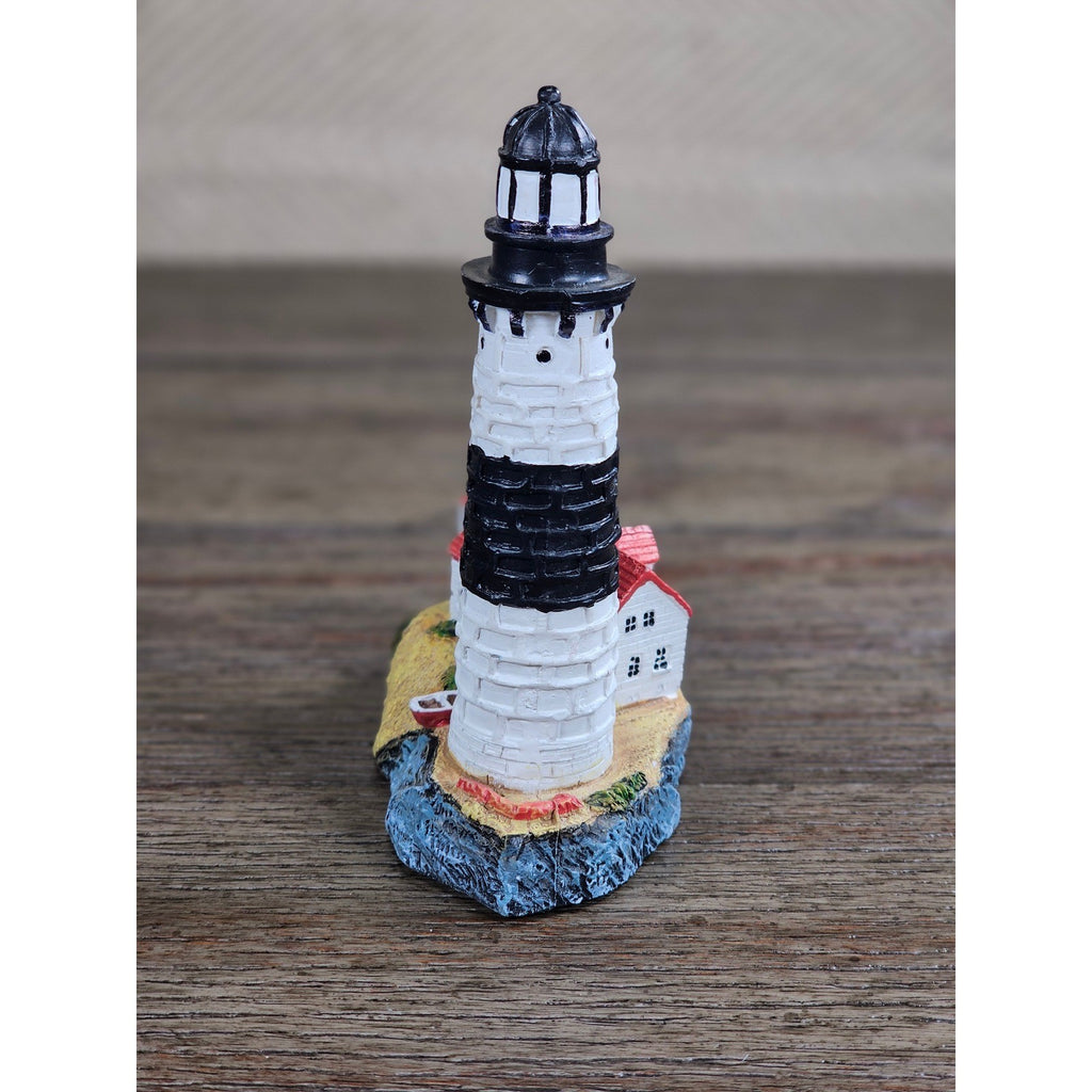 Miniature Lighthouse & Keeper's House Figurine Coastal Nautical Decor