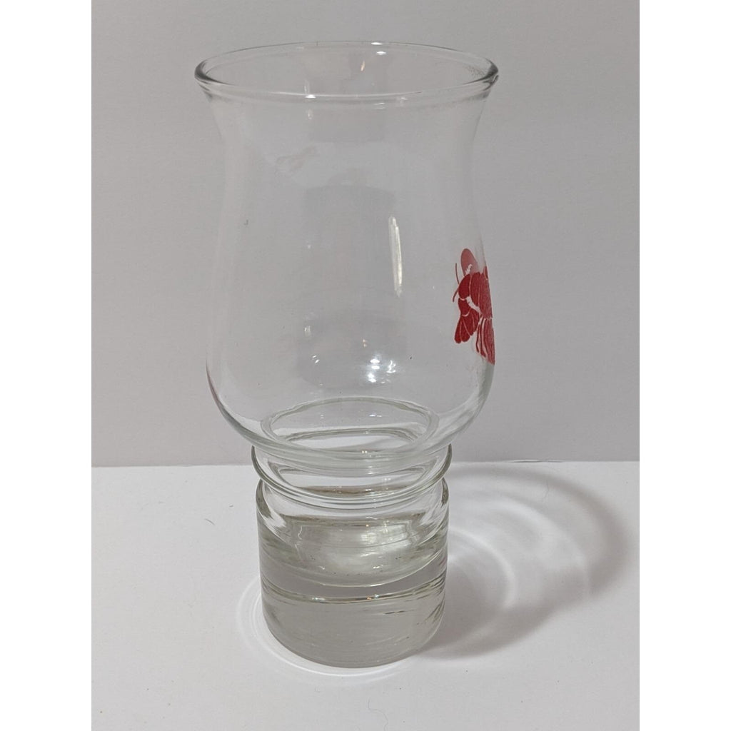 Libbey Lobster Glass 1980s Nautical Hurricane Barware