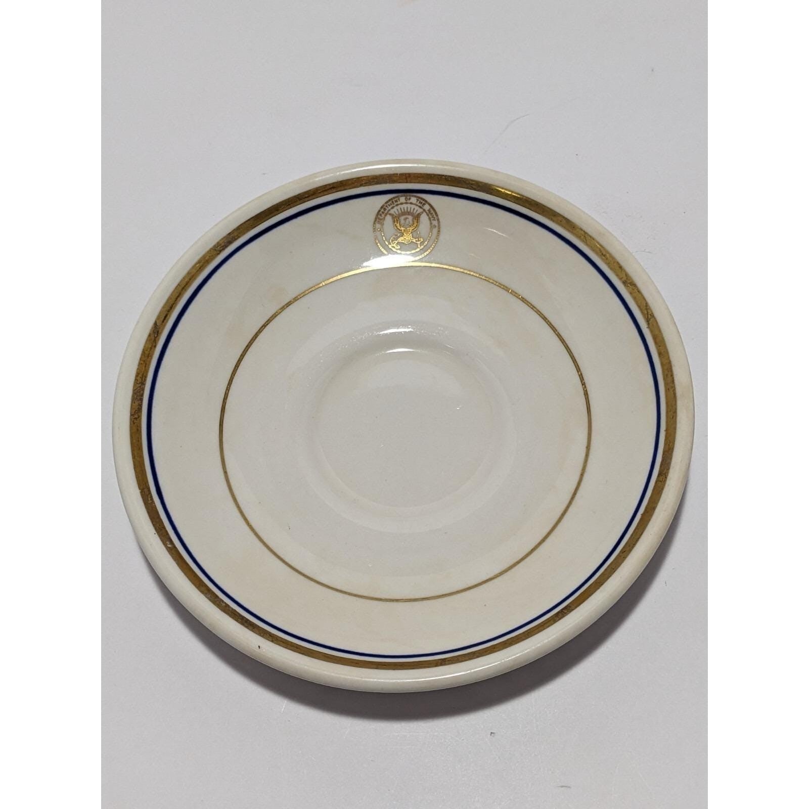 Homer Laughlin US Navy Saucer Plates Set of 2 Vintage USN China