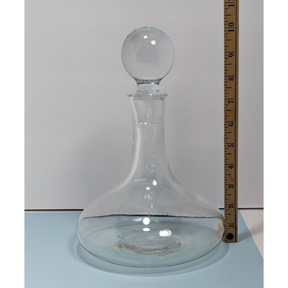 Vintage Lenox Clear Glass Wine Decanter With Stopper 7.5 Inch Barware
